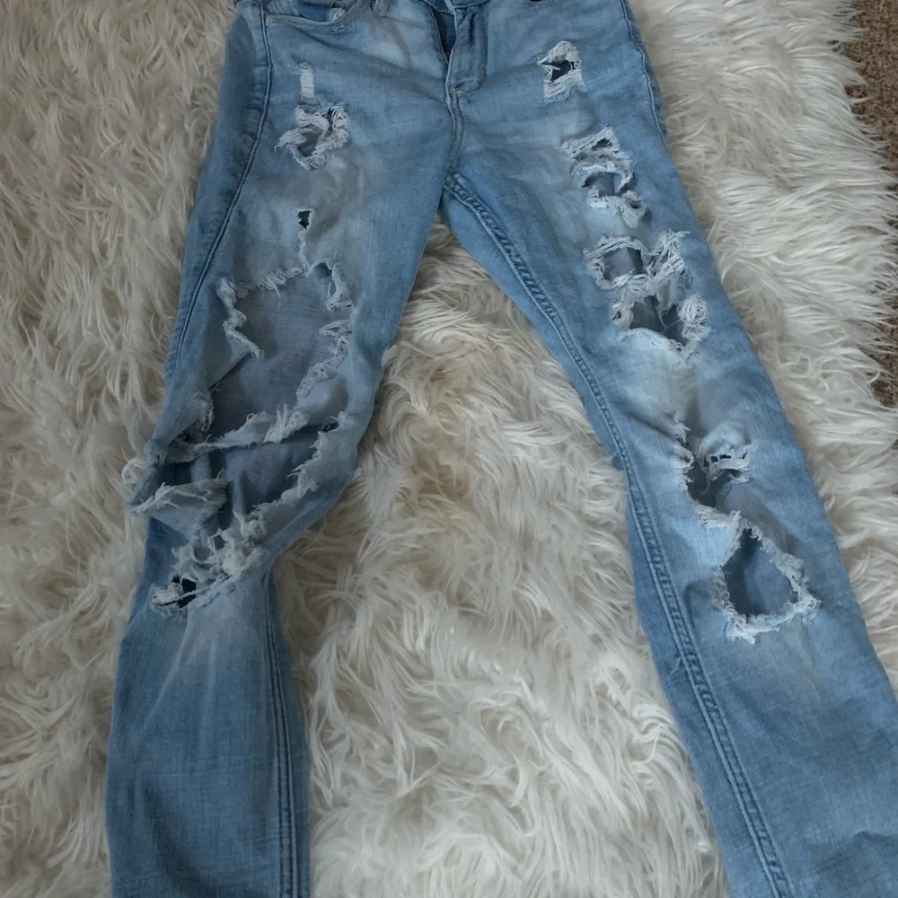 AUTHENTIC HOLLISTER Light wash distressed skinny jeans size 1R W25 L30 - Picture 6 of 11